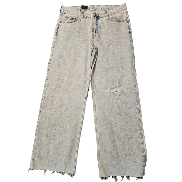 NWT Gap Womens Low Stride Loose No Stretch Jeans Distressed Size 30 / 10R - Picture 1 of 8
